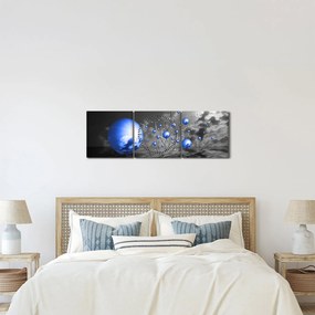 Világoskék gömbök képe (órával) (90x30 cm)