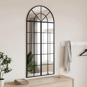 fekete ívelt vas fali tükör 60x130 cm