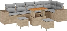 vidaXL Kerti Kanapé Szett párnával 9 pcs Beige és Világosszürke