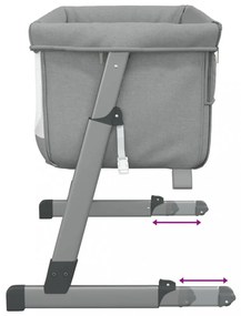 vidaXL világosszürke vászonszövet babaágy matraccal