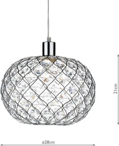 Dar Lighting glamour modern függeszték juanita csiszolt króm darjua6550