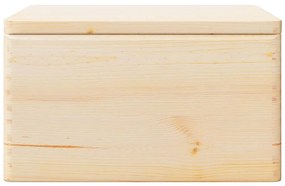 vidaXL Fa doboz fedéllel és fogantyúkkal 40x30x23 cm tömör fa fenyő