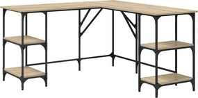vidaXL sonoma tölgy színű mű fa íróasztal 139x139x75 cm