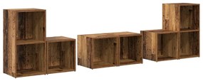 TV Szekrény Szett 6 pcs Öreg fa 37 x 35 x 72 cm Faanyag