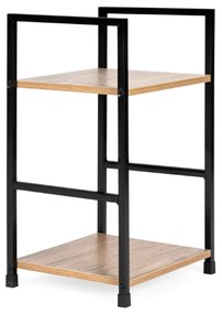 Intenso Home 2 szintes nyitott könyvespolc / éjjeliszekrény 29 x 48cm (Aranytölgy) | Univerzális tároló állvány fém lábakkal