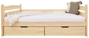 Wilsondo MAURITIUS tömör fa gyerekágy leesésgátlóval 90x200 - natúr borovi