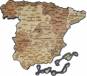 Spanyolország Térkép Falra Fa Fali Dekoráció Kézzel Készített