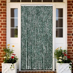 zöld és fehér zsenília rovarfüggöny 100 x 220 cm