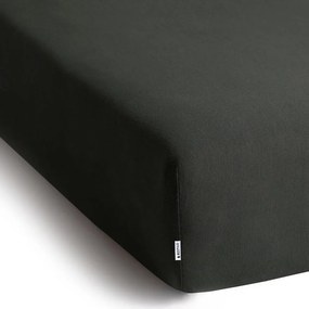 Sötétszürke gumis jersey lepedő 200x200 cm Amber – Restilo