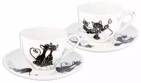 Porcelán cicás csésze szett díszdobozban 250 ml