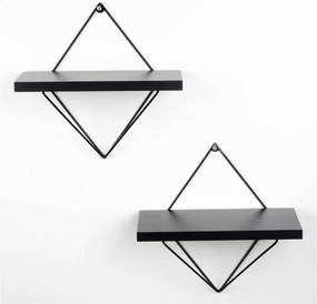 KÉSZLET 2x Fali polc fekete