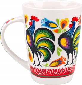 Nagy bögre "Jacek", 420 ml – koguty mintával, porcelana