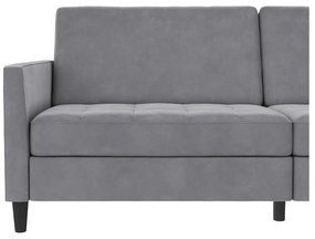 Világosszürke bársony kanapé 207 cm Presley – Støraa