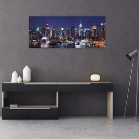 Kép - New York-i felhőkarcolók megvilágítva (120x50 cm)