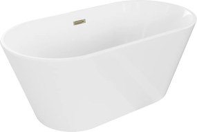 Luxury Flavia szabadon álló fürdökád akril  150 x 75 cm, fehér,  leeresztö arany - 54031507500-G Térben álló kád