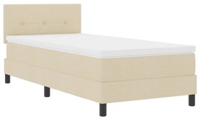Boxspring Ágy Matrac &amp; LED Krém 90x200 cm Szövet