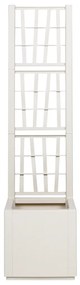 Kerti Ültető Edény Trellis-szel Fehér 36x36x140 cm PP