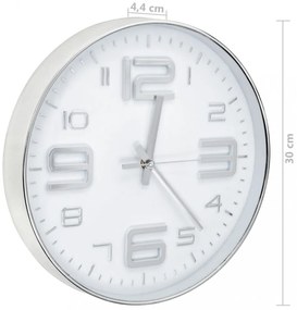 ezüstszínű falióra 30 cm