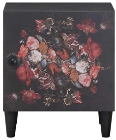 vidaXL Éjjeli szekrény ajtóval 2 pcs Fekete 40 x 33 x 46 cm