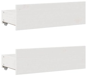 fehér tömör fenyőfa fiókos ágykeret matrac nélkül 160 x 200 cm