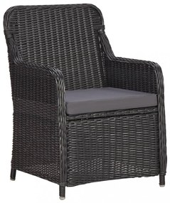 7 részes fekete kültéri polyrattan étkezőgarnitúra