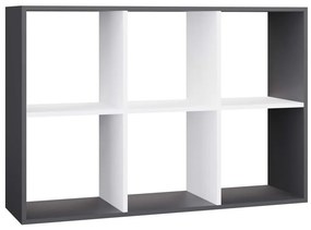 Aldabra Malax 2x3 polc, 110x75x30 cm, antracit-fehér