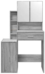szürke sonoma színű fésülködőasztal szekrénnyel 80 x 35 x 132cm