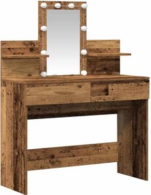 vidaXL Öltözködőasztal fiókkal Öreg fa 100 x 40 x 130 cm Faanyag