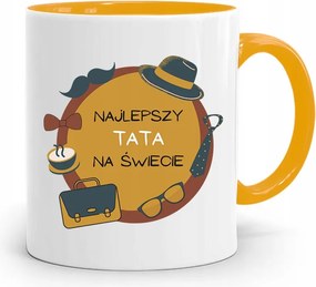 Sárga Bögre Apák Napi Ajándék Legjobb Apa nyomtatott fényképpel