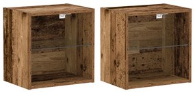 Lebegő Polc 2 db Régi Fa 40x28,5x40 cm Mérnöki Fa