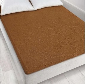 Jacquard frottír lepedő Tulipán 4 175x220 világos barna