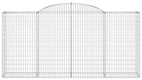 2 db íves horganyzott vas gabion kosár 300x50x140/160 cm