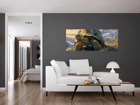 Kép - Teknős és hegyvidéki táj (120x50 cm)