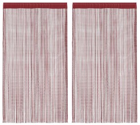 2 db burgundi vörös zsinórfüggöny 100 x 250 cm