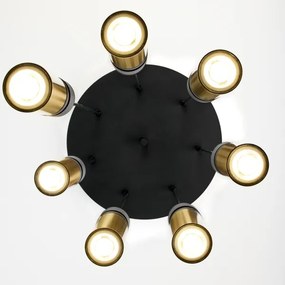 Jupiter 2018 - Csillár zsinóron ALAS 7xGU10/10W/230V arany/fekete