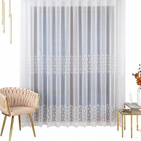 Kész függöny szalaggal – hímzett dekoratív minta 300X280