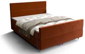 Franciaágy  Boxspring 140 cm Flu plus (barnás narancssárga) (matraccal és tárolóhellyel). 1046564
