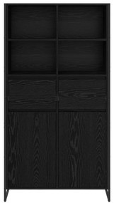 Széf fiókkal 2 pcs Fekete tölgy 81 x 36 x 150.5 cm Faanyag