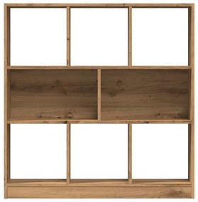 kézműves tölgy színű szerelt fa könyvszekrény 97,5x29,5x100 cm