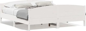 vidaXL fehér tömör fenyőfa ágy matrac nélkül 200 x 200 cm