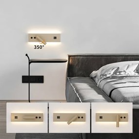 Brilagi-LED Falra szerelhető spotlámpa USB-porttal NOCTIS LED/3W/230V+LED/9W bézs