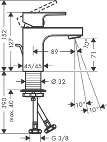 Hansgrohe Vernis Shape, mosdócsap kifolyóval, CoolStart, EcoSmart, króm, 71593000