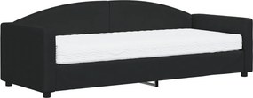 vidaXL fekete szövet kanapéágy matraccal 80 x 200 cm