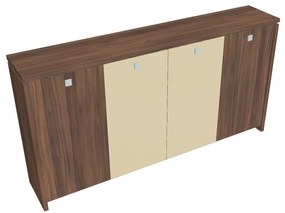 Verno közepes gardrób 248 x 46 x 130 cm, kombinált ajtó, dió / vanília