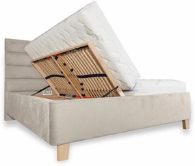 Kárpitozott ágy CALMIRA + rácsos rács + matrac EMI