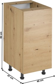 Alsó szekrény, artisan tölgy, univerzális, LANGEN D40