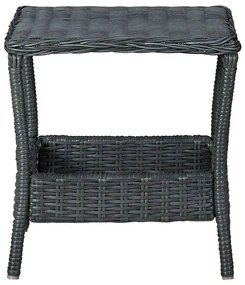 vidaXL sötétszürke polyrattan kerti asztal 45 x 45 x 46,5 cm