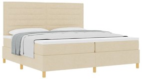 Box Spring Ágy Matrac Krém 200x200 cm Szövet
