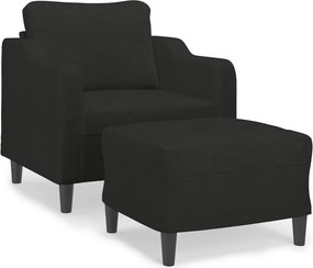 vidaXL fekete szövet kanapéfotel lábtartóval 60 cm