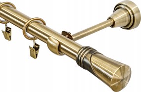 Függönykarnis Szimpla Arany 19 MM MIX Végek 180 cm Galvanizált Függönykarnis